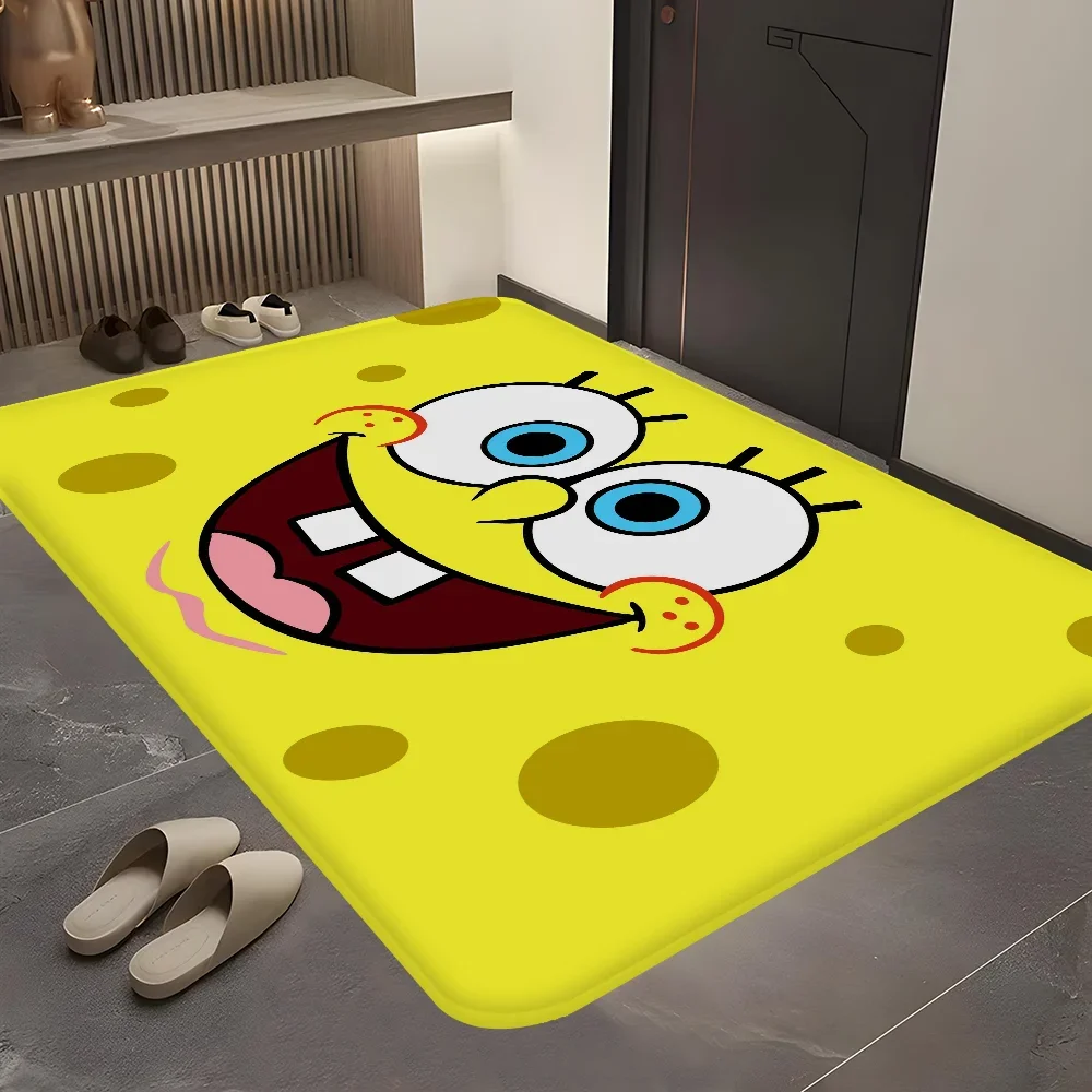 SpongeBobs Floor Mat Bathroom Mat Kids Room Bedroom Decoration Balcony Anti-Slip Doormat Living Room Bedside Area Rugs