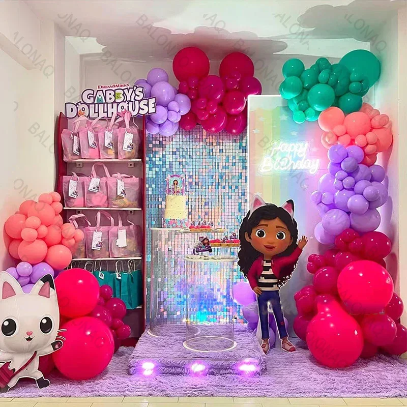 

Gabby Dollhouse Cat Cartoon Balloon 1-9 Year Old Girl Birthday Party Decoration Baby Shower Articles Children's Toy Gift Ball