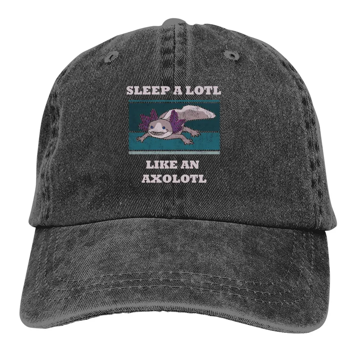 

Meme Sleep A Lotl Like An Axolotl Baseball Cap Men Hats Women Visor Protection Snapback Axolotl Lover Caps