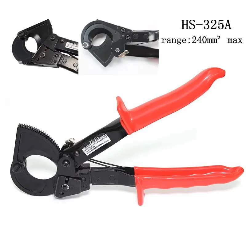 

HS-325A LK-240 240 мм2 HS-520A 400 мм2 Ручные плоскогубцы для резки кабеля с храповым механизмом Плоскогубцы для резки стальной проволоки