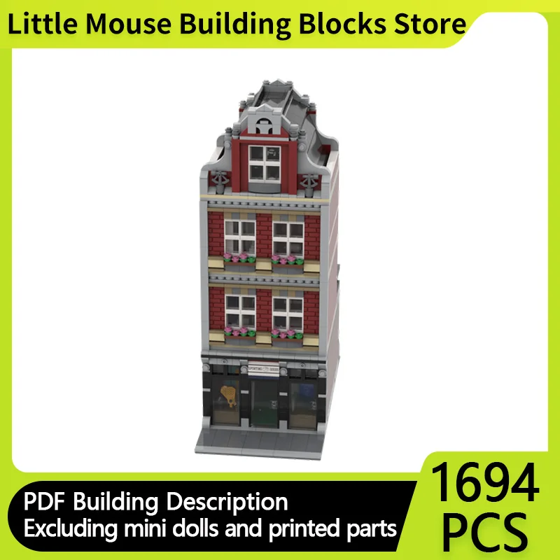 

Модель City Street View MOC, строительные кирпичи, магазин спортивных товаров, модульные технологии, подарки, праздник, сборка, детские игрушки, костюм