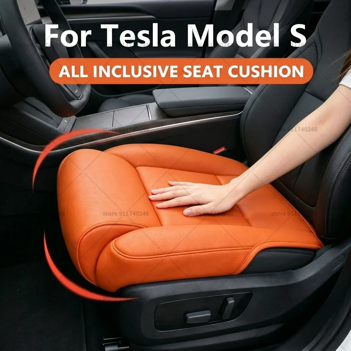 Подушка-удлинитель для ног в сиденье Tesla Model S, подушка для поддержки бедер, из пены с эффектом памяти, кожаная, аксессуар для интерьера
