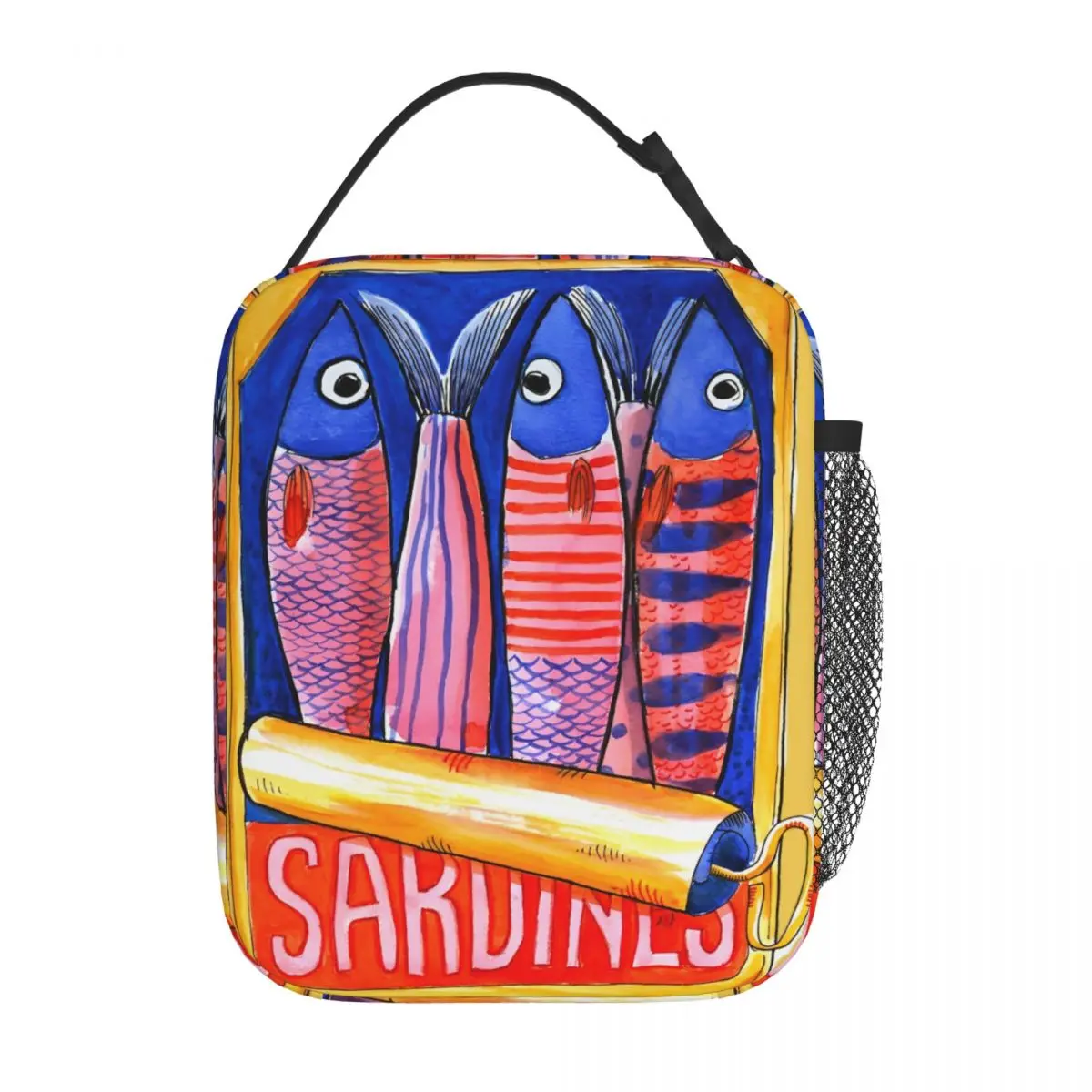 Sardines Fish Insulated Lunch Bag Cooler Bag  Meal Container High Capacity Tote Lunch Box for Men Women Office Picnic