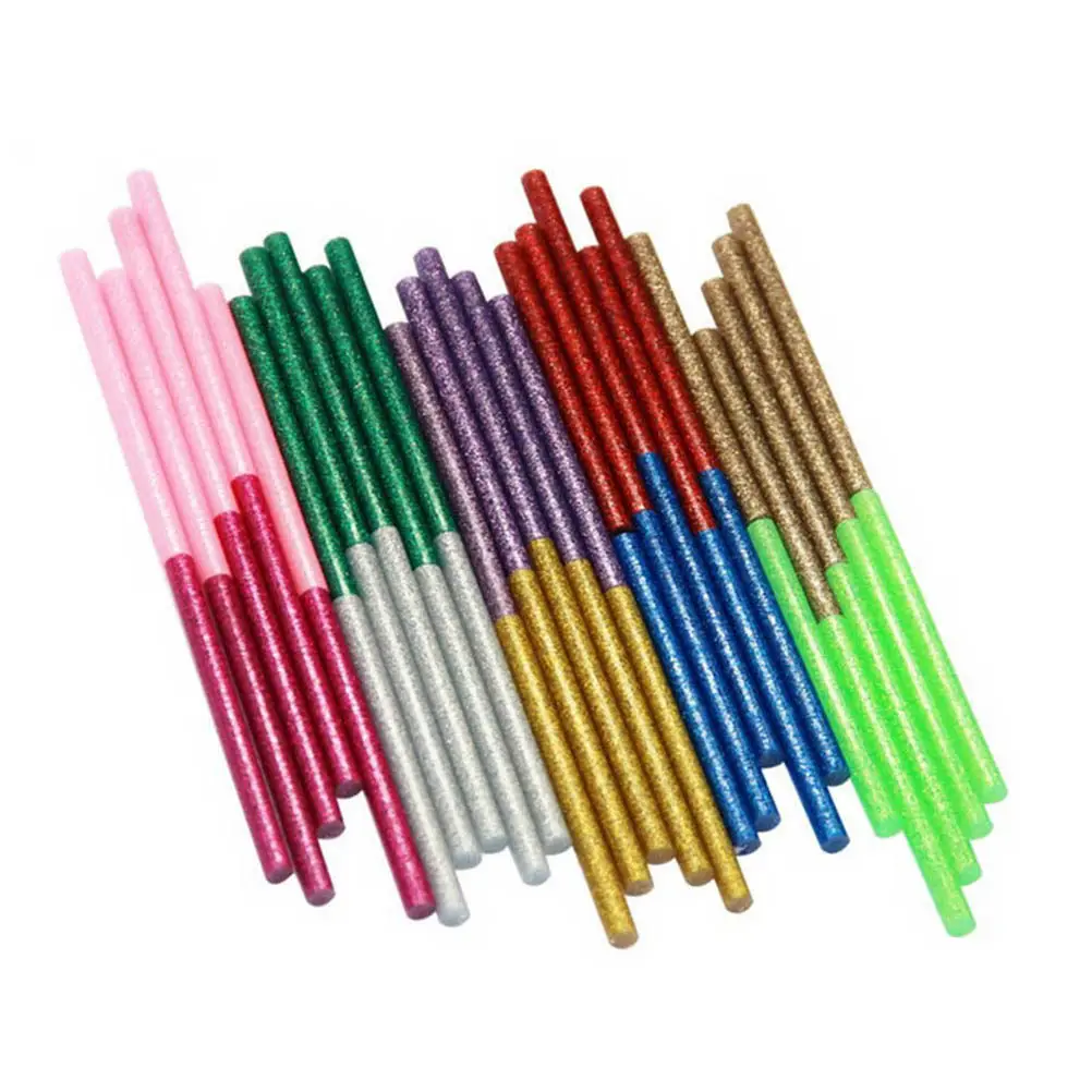 200Pcs Glitter Hot Melt Glue Sticks Strong Adhesive Eva Eco Friendly for Crafts School DIY Projects Plastic Wood Paper Glass
