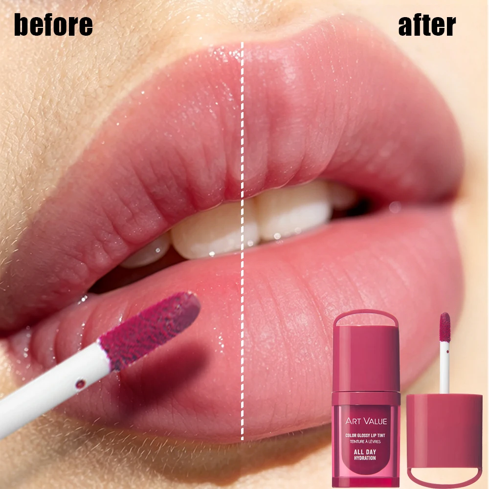 Silky Hydrating Gloss Lip Glaze, Long Wear Transfer Resistant Shiny Sheer Lip Tint, Non Cup Stain Lip Makeup