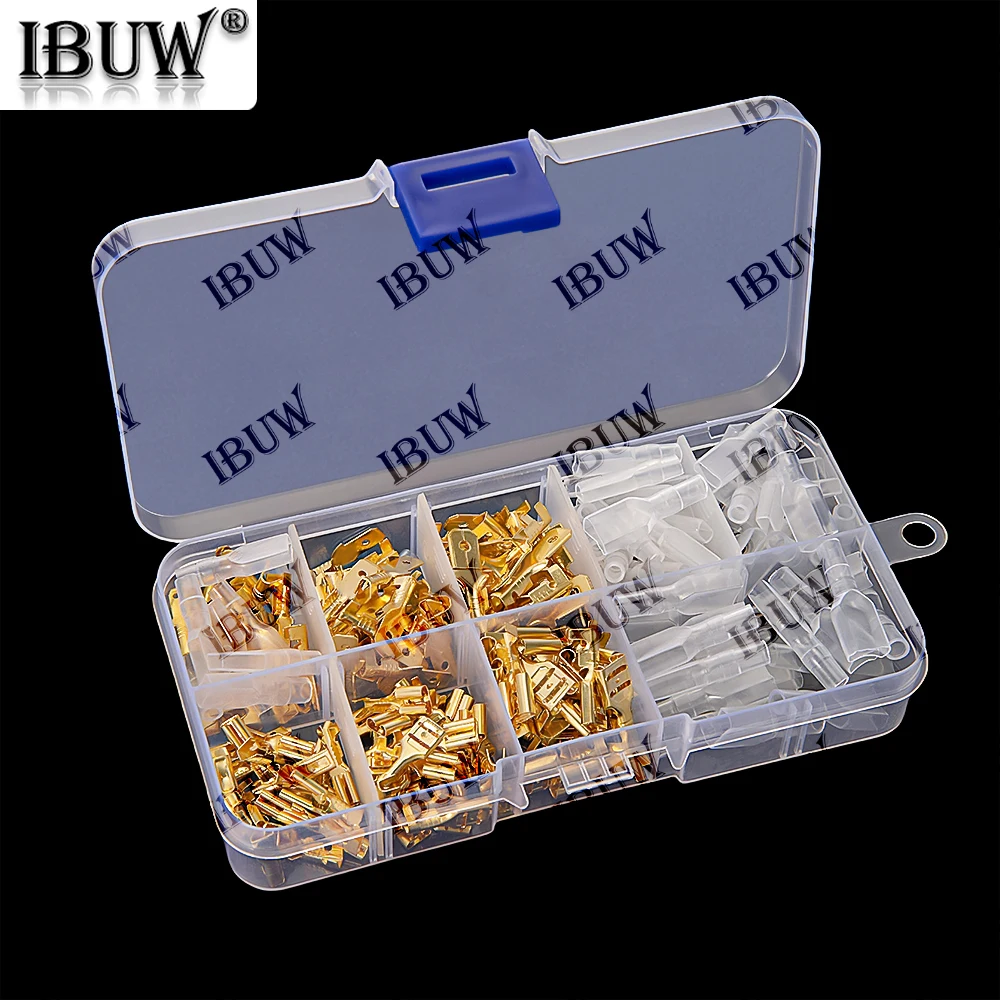210PCS 2.8/4.8/6.3mm Wire Crimp Terminals Kit Copper Male Female Spade Connectors Insulated Sleeve Electrical Conector Box 2.8mm