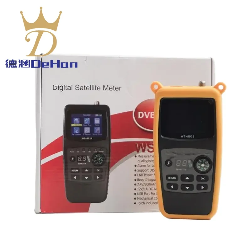 

Для Satlink WS6933 спутниковый искатель 2,1-дюймовый ЖК-дисплей с литиевой батареей и сумкой Silicion DVB-S FTA C & KU Band