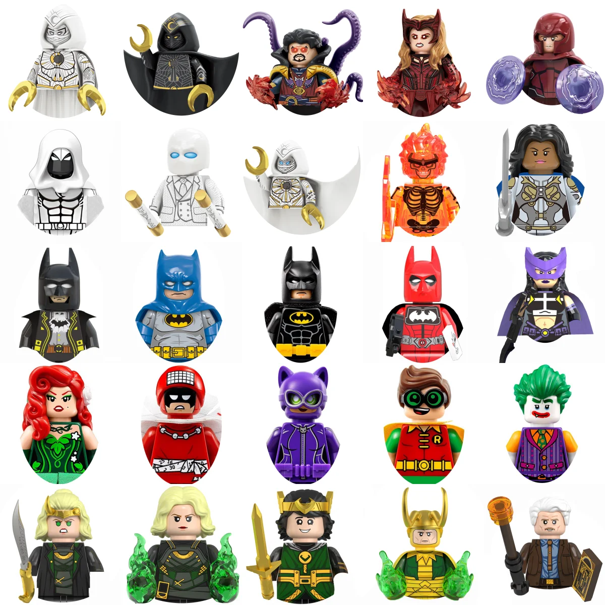 

Hot toy Marvel Moonlight Knight Batman Superman Building Blocks Mini brick toy Adult doll Children's holiday party birthday gift