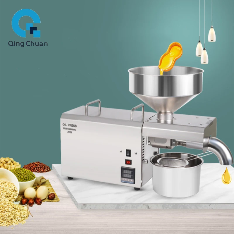 

Oil Press Machine S8 1000W Cold Home Peanut Seeds Squeezer Stainless Steel Business Sesame Sunflower Expeller Soybean Extraction