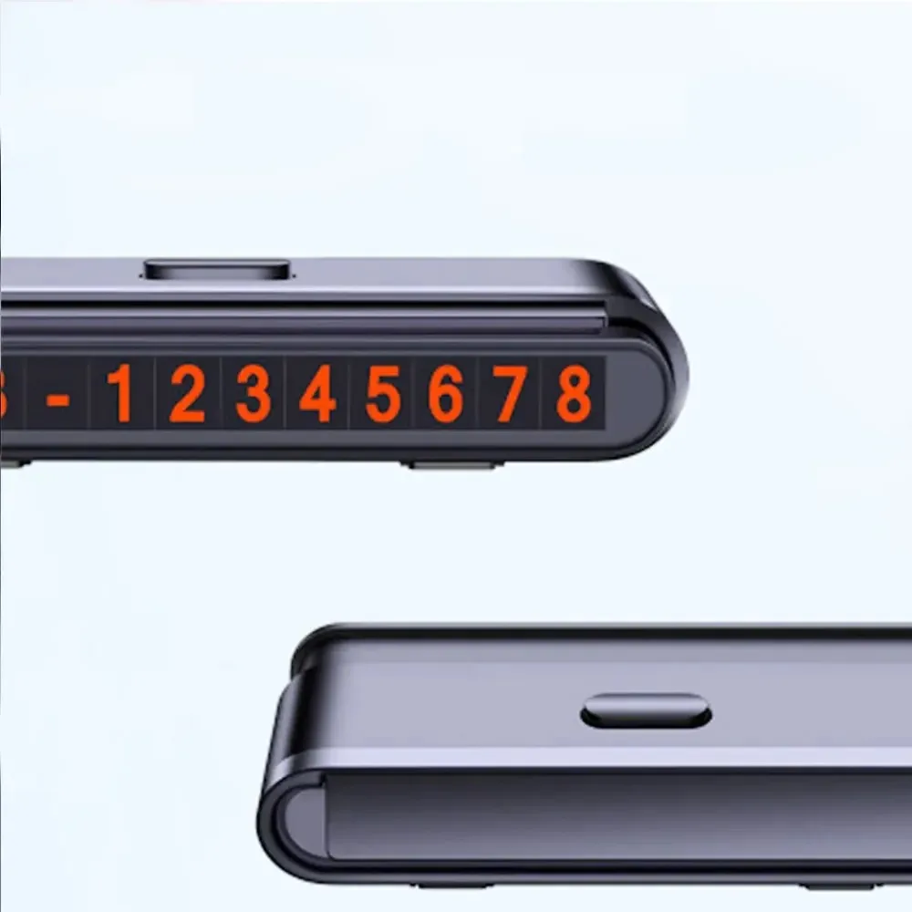 Car Temporary Parking Card Phone Number One-click hid Ultra-thin Drawer Hideable Luminous Telephone Number Plate car Accessories
