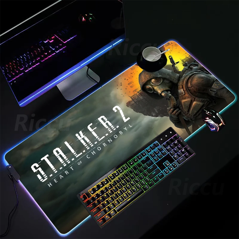 Imagem -05 - Led Rgb Gaming Mouse Pad pc Table Mats Desktop Acessório Impressão de Alta Definição Hot Selling Item Stalker 2