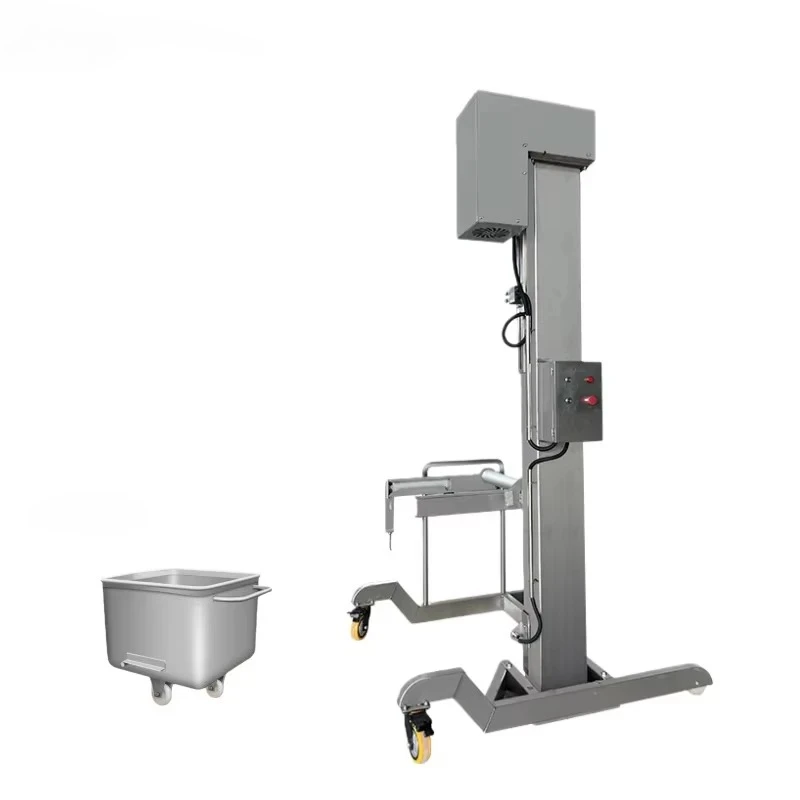Electric Hydraulic Meat Lift Vertical 200L Hopper Truck Unloading Truck Stainless Steel Material Loader Suitable for Sausage Bur