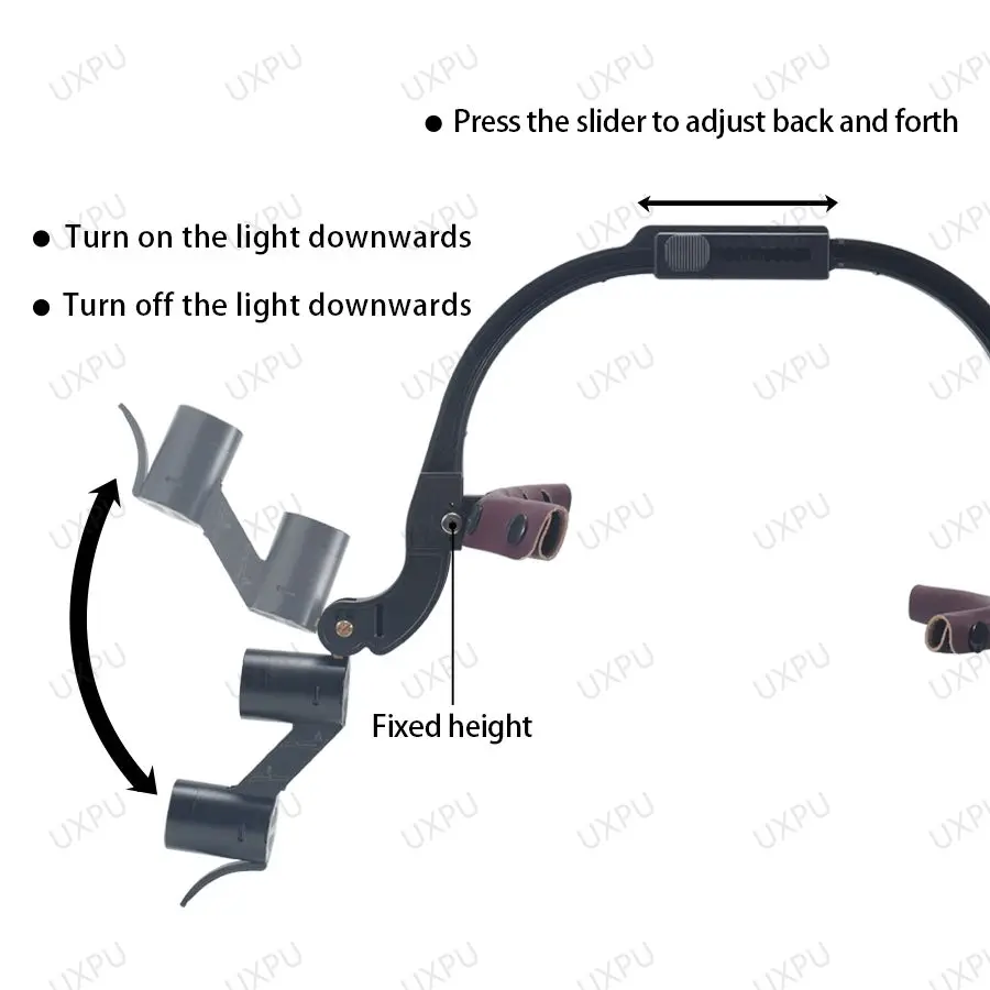 Dental Medical Head Mounted Dual Lamp, Adjustable Glasses Dual Lamp, Ear, Nose And Throat Surgical Lamp, High Magnification Glas