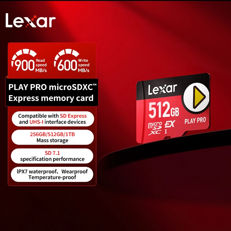New Version Lexar PLAY PRO microSDXC Express Memory Card 1TB 512GB