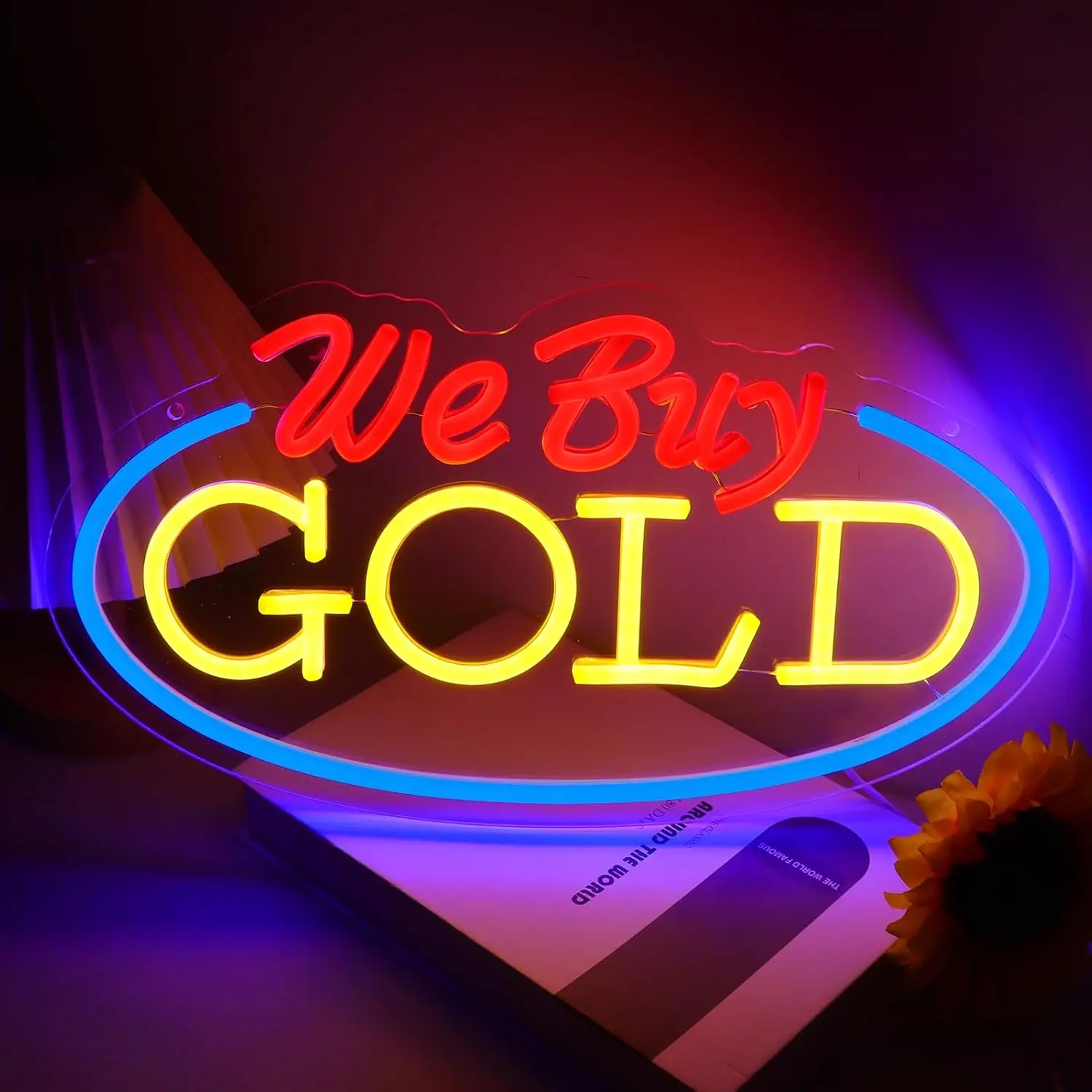 

Неоновая вывеска We Buy Gold с USB-подключением, светодиодная подсветка для ювелирного магазина, неоновая рекламная вывеска, индивидуальный дизайн, декоративный подарок