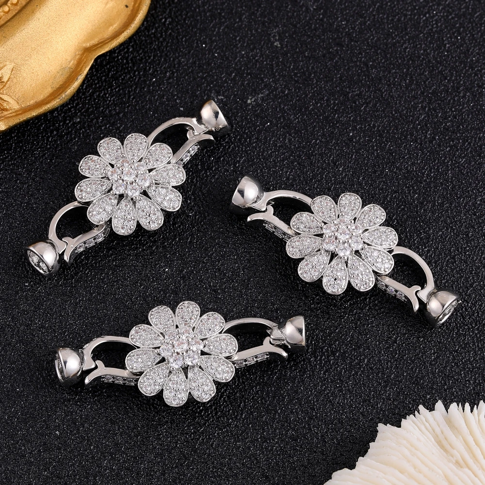 Juya Handmade Đính Đá Cubic Zirconia Mạ Vàng Thật 18K Dây Móc Loài Rắn Kẹp Quần Áo Phụ Kiện Cao Cấp Hạt Dây Chuyền Trang Sức Làm