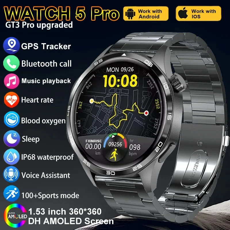 

New KaiAqua Watch 5 Pro Sport Smart Watch Men Women Health Multi functional Monitor Waterproof Bluetooth Call GPS NFC Smartwatch