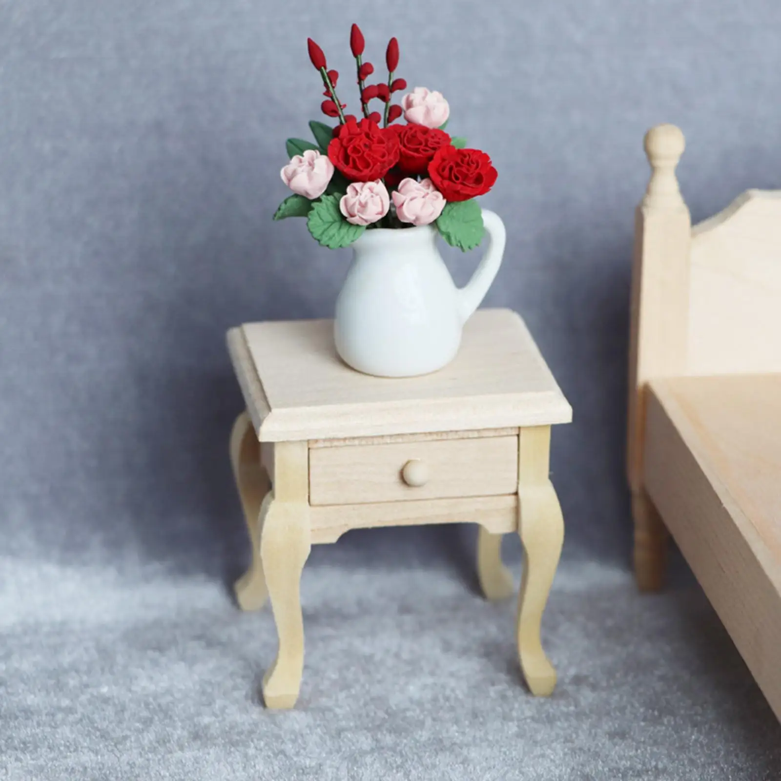 Mini Nhà Búp Bê Đồ Nội Thất Trang Trí Gỗ 1:12 NightStand Đầu Giường Để Dollhouses Đời Cảnh Giả Vờ Chơi Đồ Chơi Tự Làm Fitments