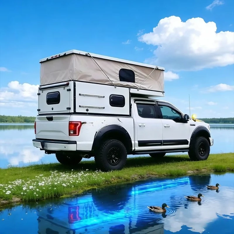 Aluminum Lightweight Foldable Waterproof Expanded Travel Caravan Modern Style Rv Trailer Truck Camper Outdoor Camping