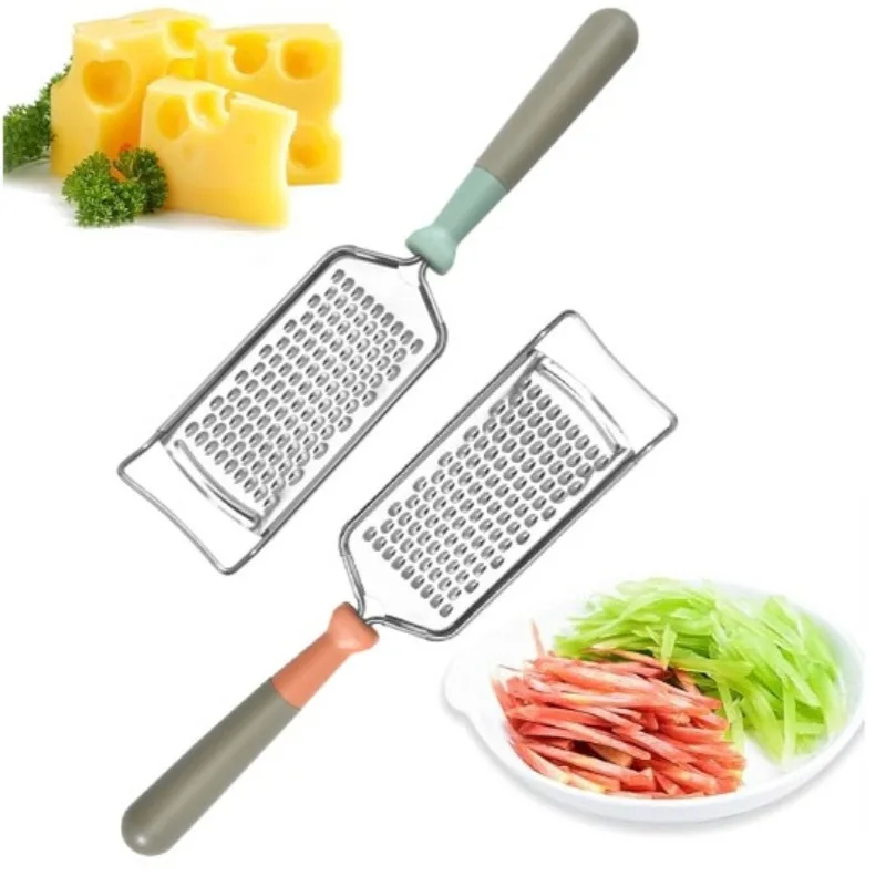 Rallador de queso y limón de acero inoxidable, ralladores multiusos para Chocolate, mantequilla, frutas y verduras, accesorios de cocina