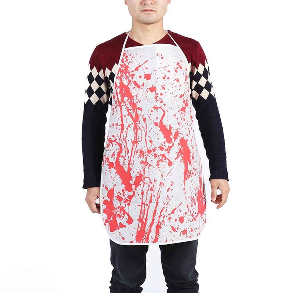 

2pcs 1 Pair Horror Blood Butcher Horror Apron Splatter Apron Costume Party Stage Butcher Outfit Cosplay Cloth White