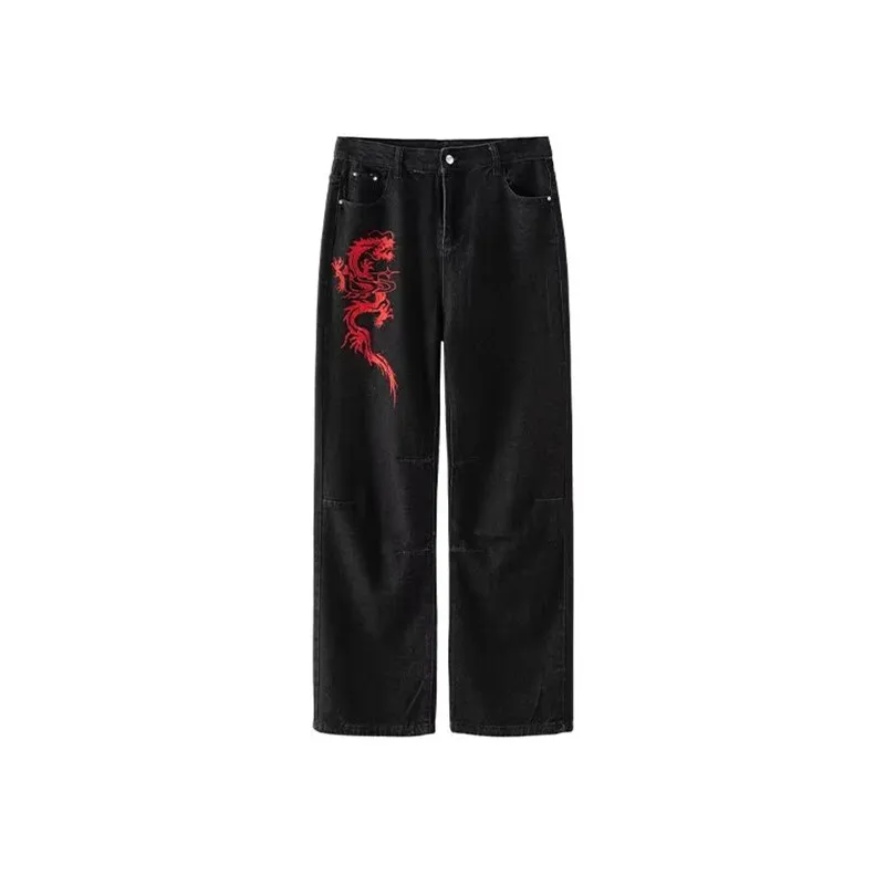 2024 ropa y2k streetwear drachens tickerei sommer neue jeans hose für männer kleidung gerade luxus denim hose pantalon homme – Detail 19