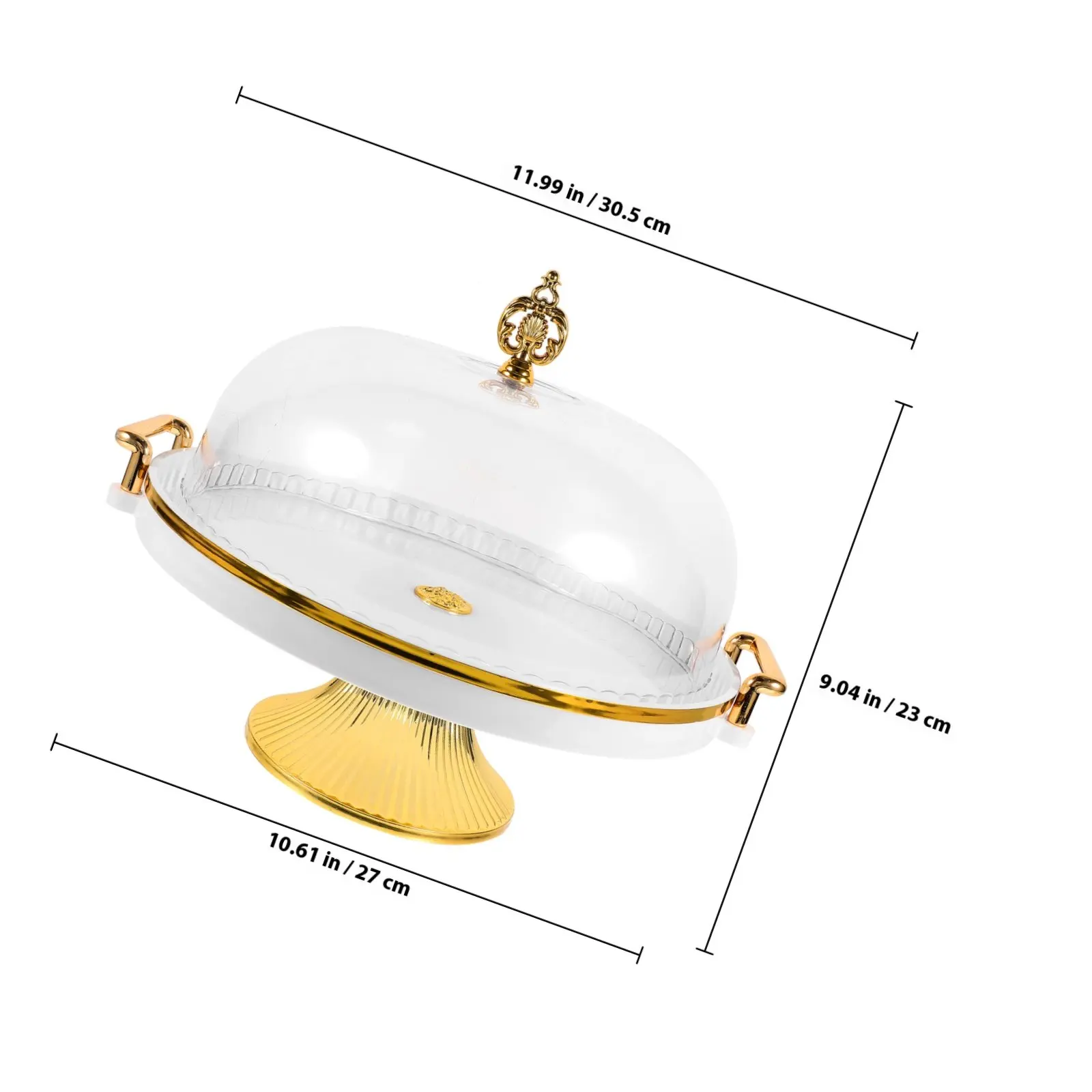 1Set Cake Stand Transparent Dome Cover Multifunctional Serving Plate Snack Storage Tray Dessert Display Birthday Wedding Party