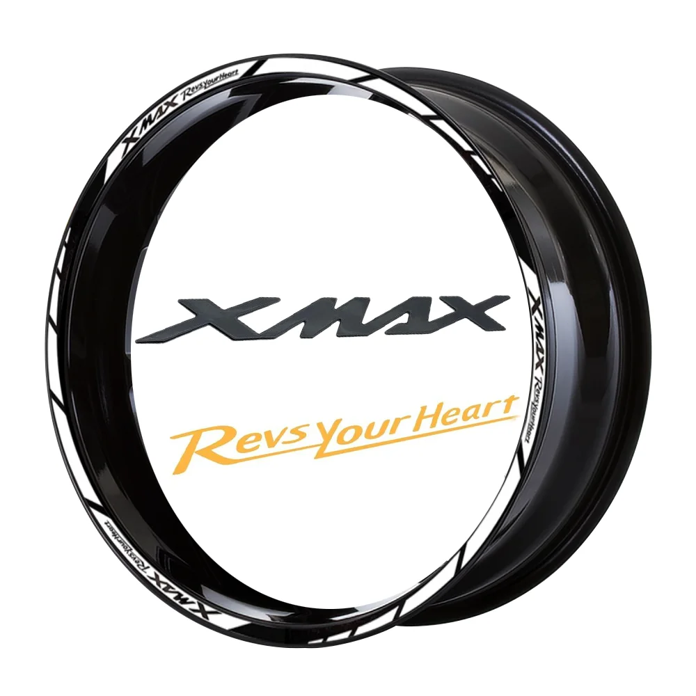 For XMAX Xmax150 250 300 Motorcycle Accessories Reflective Wheel Tire Modification Sticker Hub Decals Rim Stripe Tape One Set
