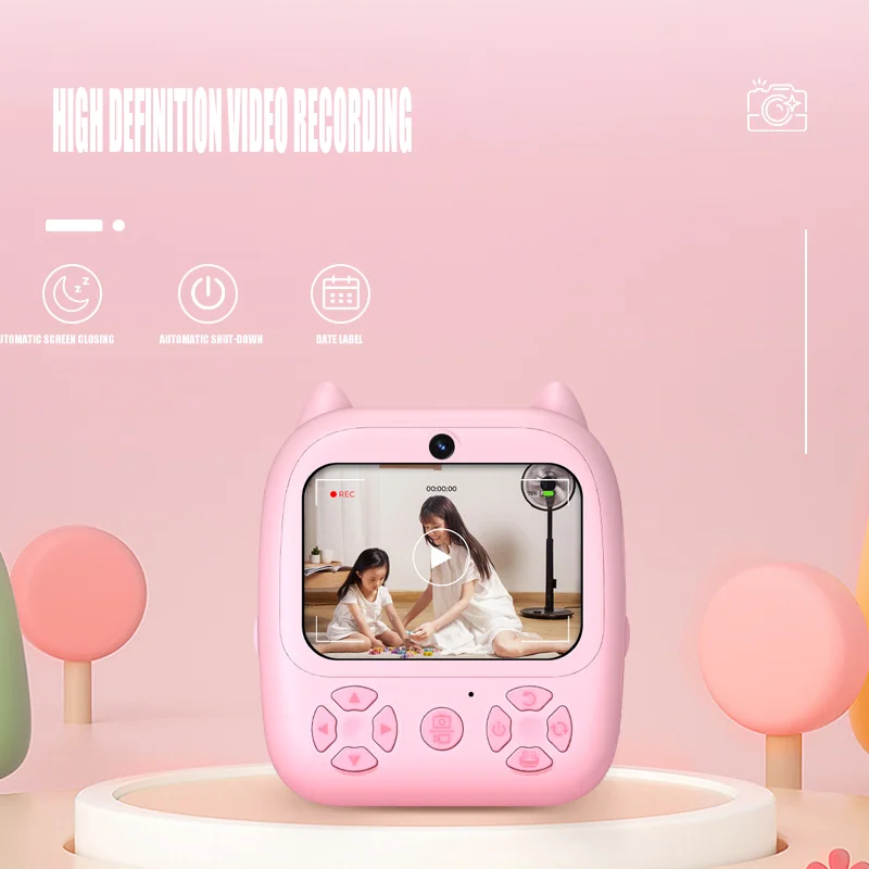 كاميرا الأطفال الطباعة الفورية كاميرا رقمية صغيرة HD التقاط الصور فيديو المحمولة في الهواء الطلق التصوير الفوتوغرافي لعب كاميرا للأطفال الهدايا #4
