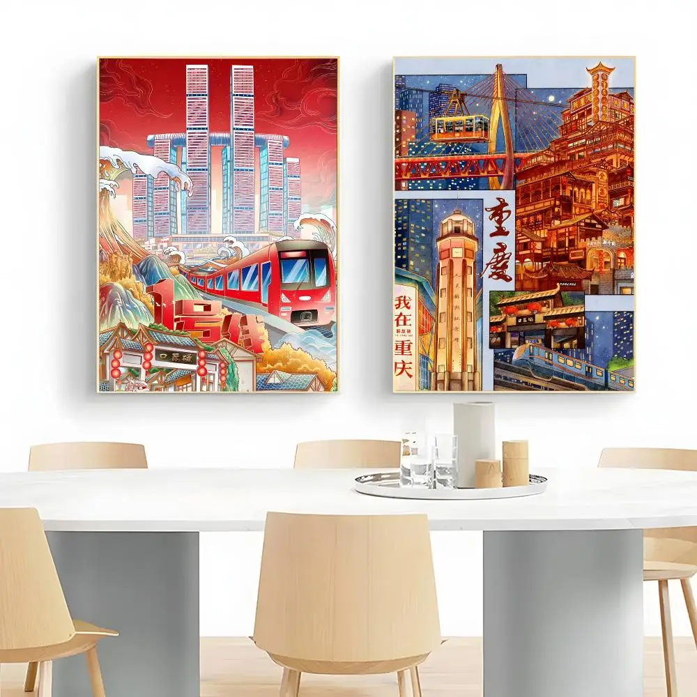 Vibrant City C-Chongqing Poster Wall Art Print Decorative Mural Home Decor Gift Unframed