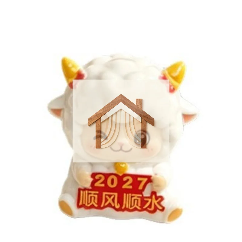 2027 Year of Goat Lucky Resin Sheep Figurines Mini Desktop Ornament for Bedroom Nightstand Shelf Home Decor