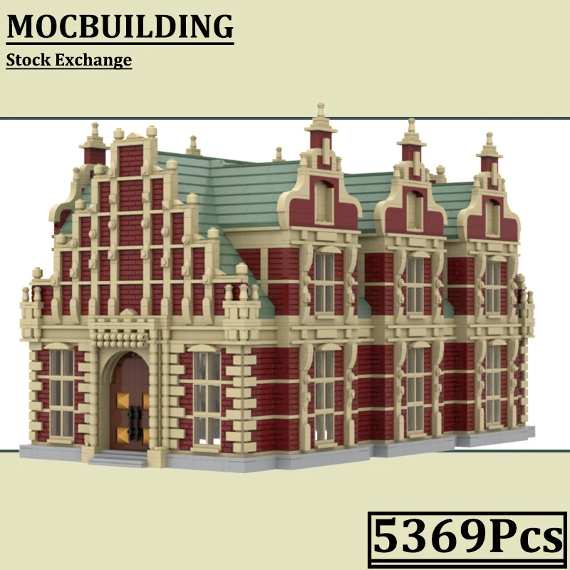 

City Street View Stock-Exchange Buildings Bricks Model MOCBUILDING Blocks Architectured Construction Toys Gift Birthday Present