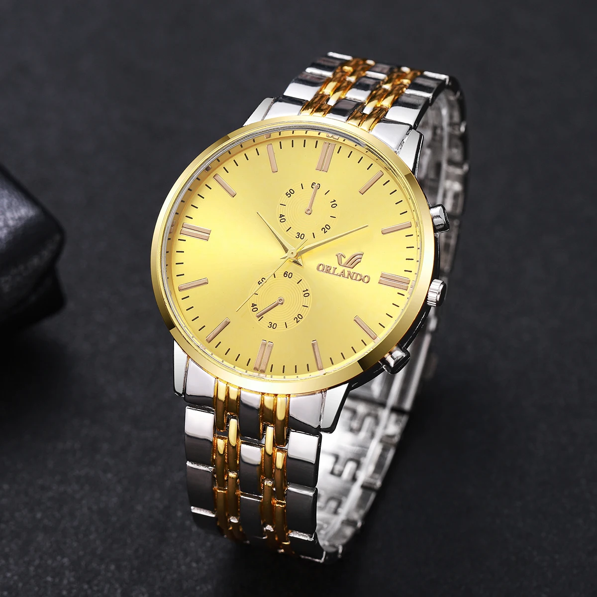 ساعة كوارتز رجالية فاخرة موضة الطلب الكبير التناظرية ساعات رجال الأعمال Reloj Hombre (بدون صندوق)