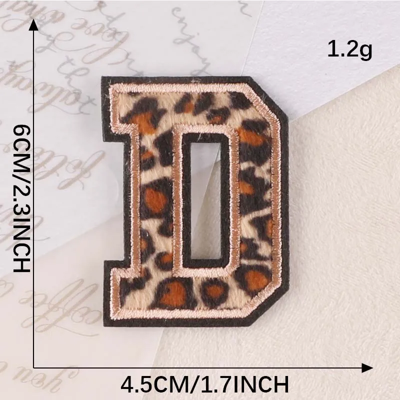 A ~ Z Engels Alfabet Letters Badge Patches, Luipaardprint Applique Borduren Ijzer op Stickers voor Kleding, DIY Naam Kledingstuk