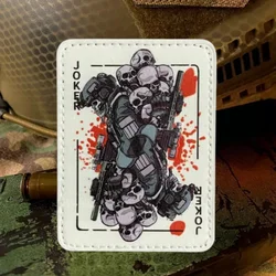 Parche táctico calavera Joker con gancho y bucle insignia ropa