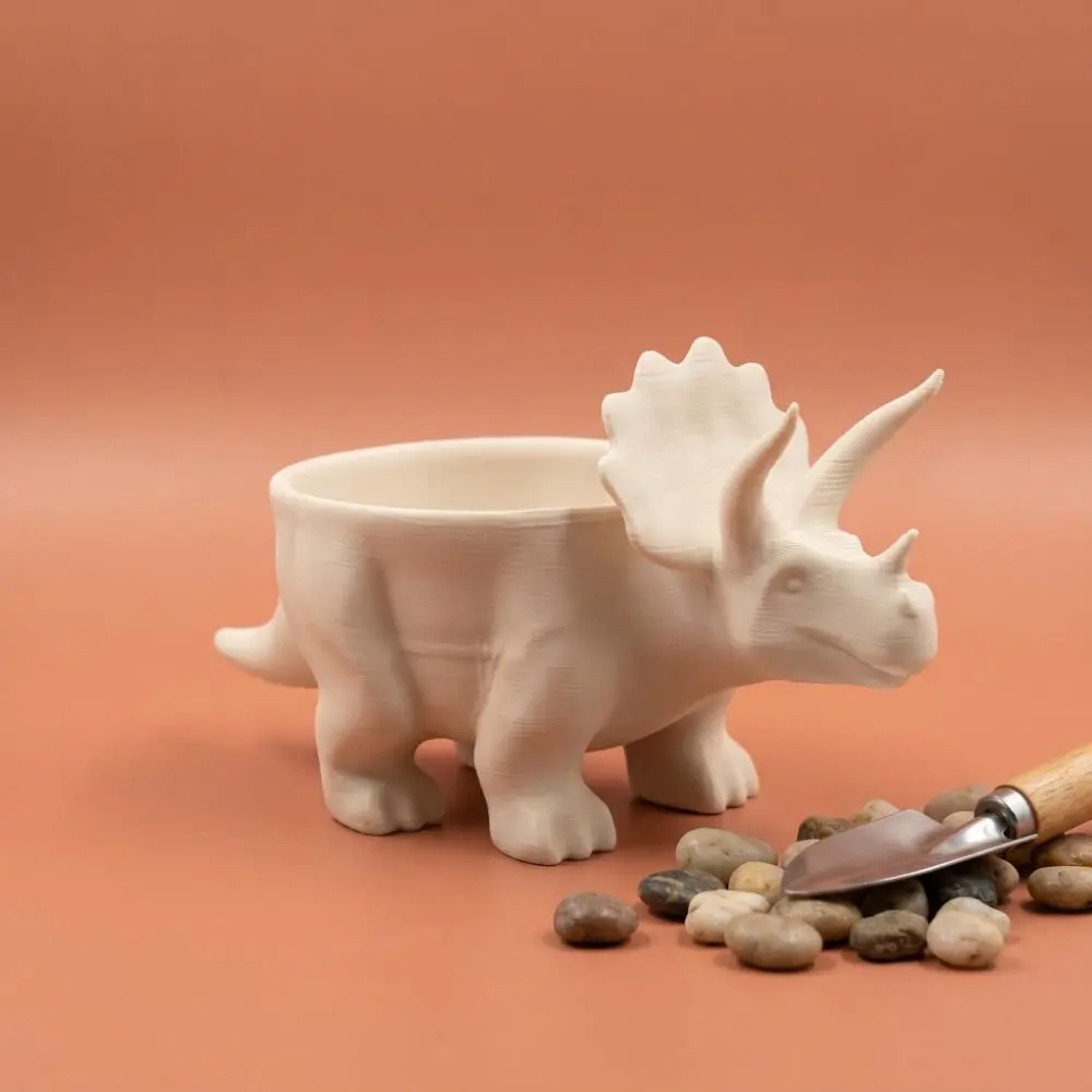 Animal Figurine 3D Printed Dinosaur Flowerpot Desktop Decoration Ornaments Small Storage Funny Mini Flower Pot Balcony