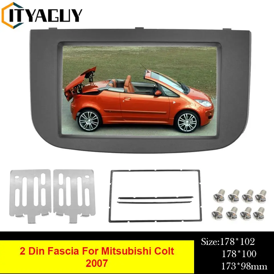 2Din Car Radio Stereo Frame Fascia For Mitsubishi Colt (Z30/Z30G/Z3B/Z3V) 2007 - 2012 DVD Audio Panel Mounting Bezel Trim Kit