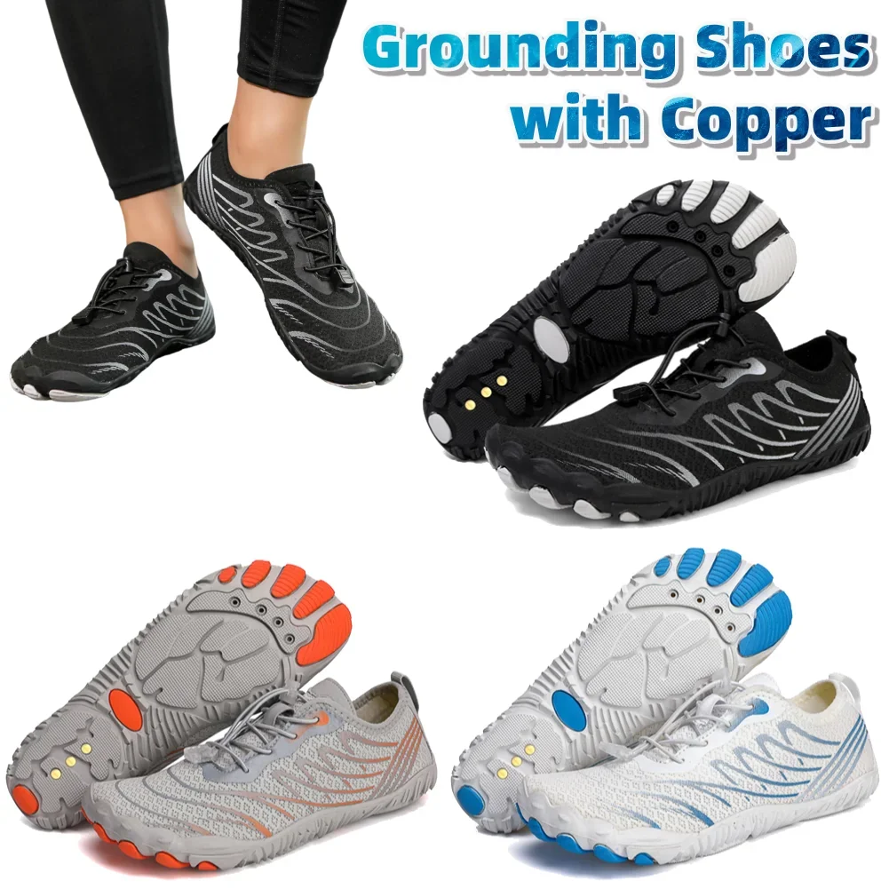 

Grounding Shoes with Copper Conductive Grounded Shoes Non Slip Breathable Aqua Shoes Lightweight Barefoot Shoes for Water Sports