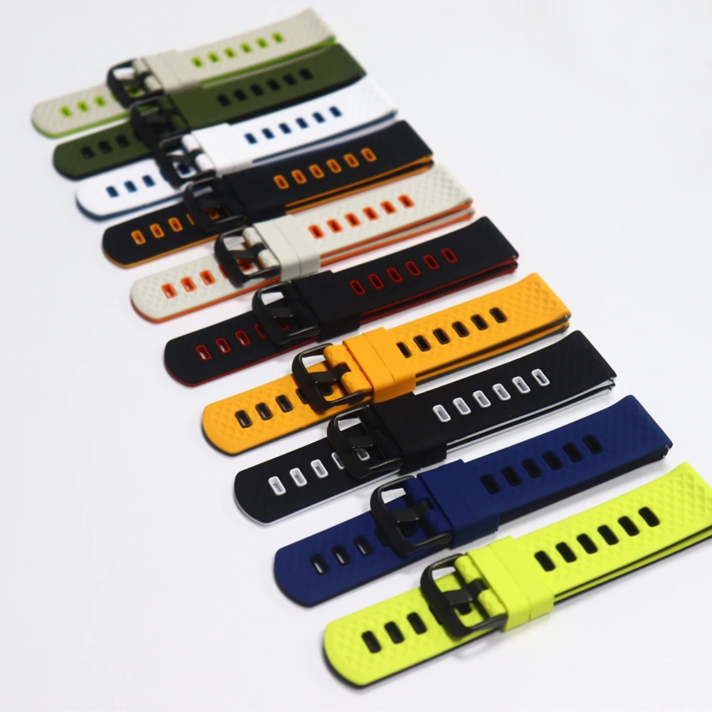 22 مللي متر حزام سيليكون ل Zeblaze ستراتوس 2 3 4 GPS الفرقة فيبي 7/Pro/Lite/Btalk 3/Ares 3/GTS3 GTR 3 Pro سوار الساعة الذكية Correas
