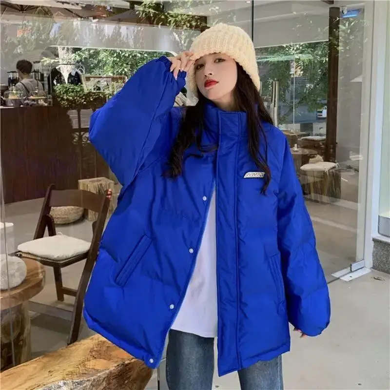 2023 Winter Fashion Brand Cotton Coat Female Student Thickened Large Klein Blue Cotton Coat Female Winter Clothes Women