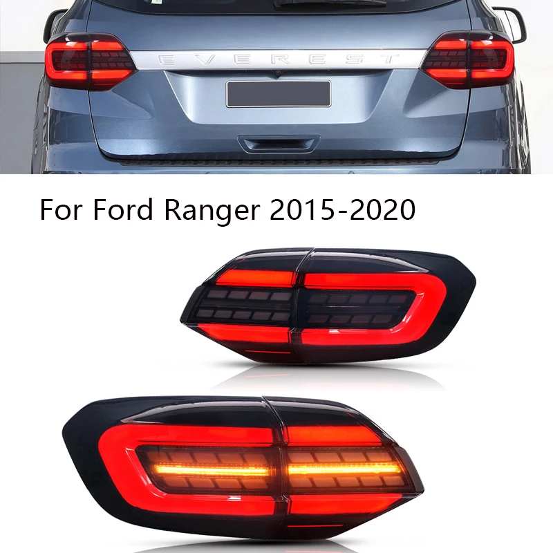 2PCS Car LED Taillight Tail Light For Ford Ranger Raptor 2015-2020  Rear Running Light + Brake + Reverse + Turn Signal