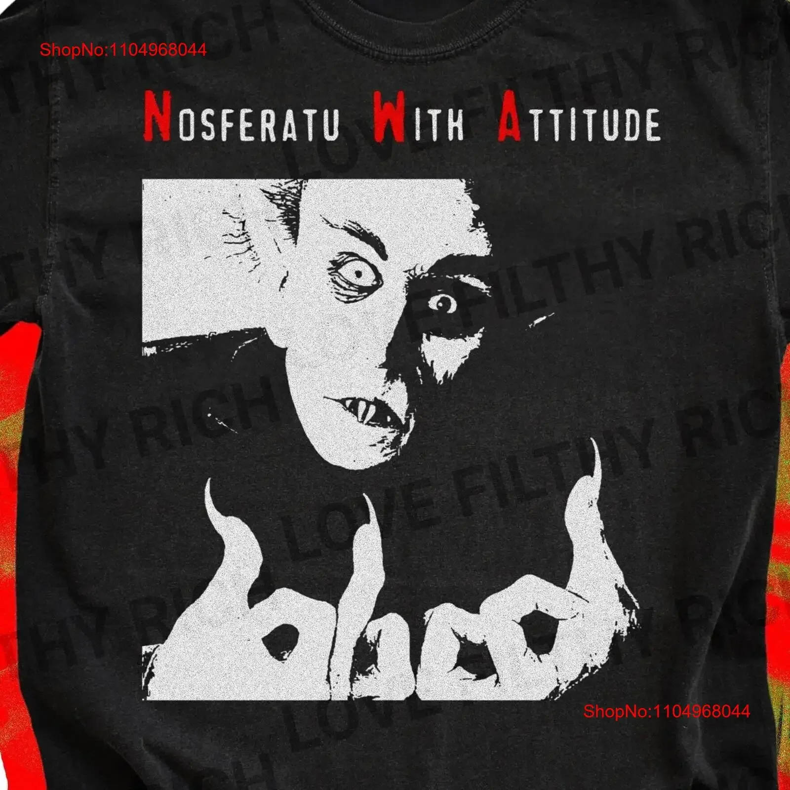 Nosferatu تي شيرت مصاص دماء فيلم الرعب الملابس خمر الرجعية العد Orlock Memorabilia Merch خمر غسلها للجنسين الرسم