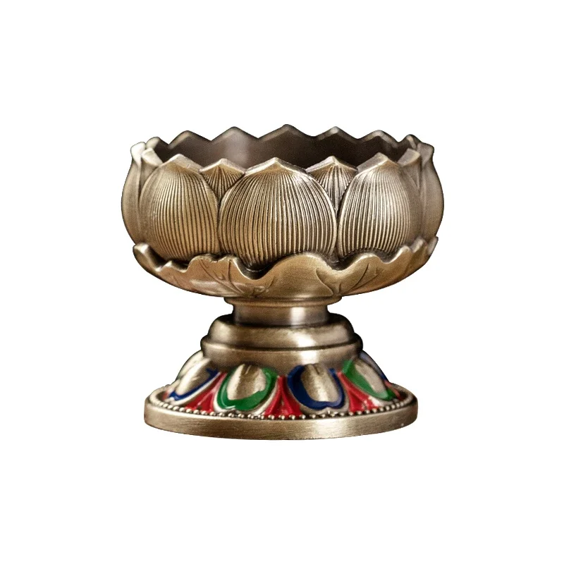 All metal lotus butter lamp holder, candle holder, household Buddhist lamp holder, permanent light