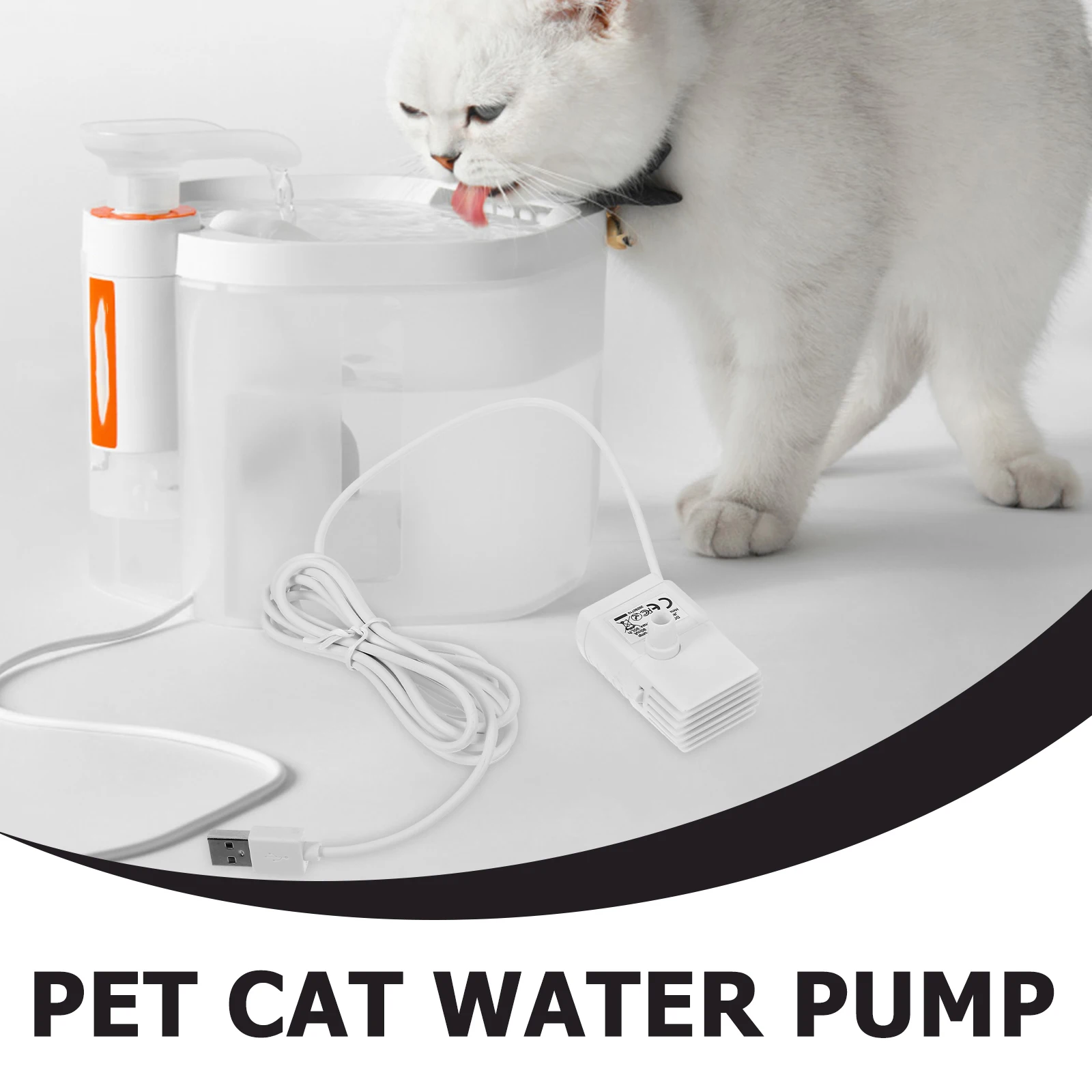 

DECOMELODY Mini Submersible Cat Water Fountain Pump Replacement for Pet Drinking Fountain