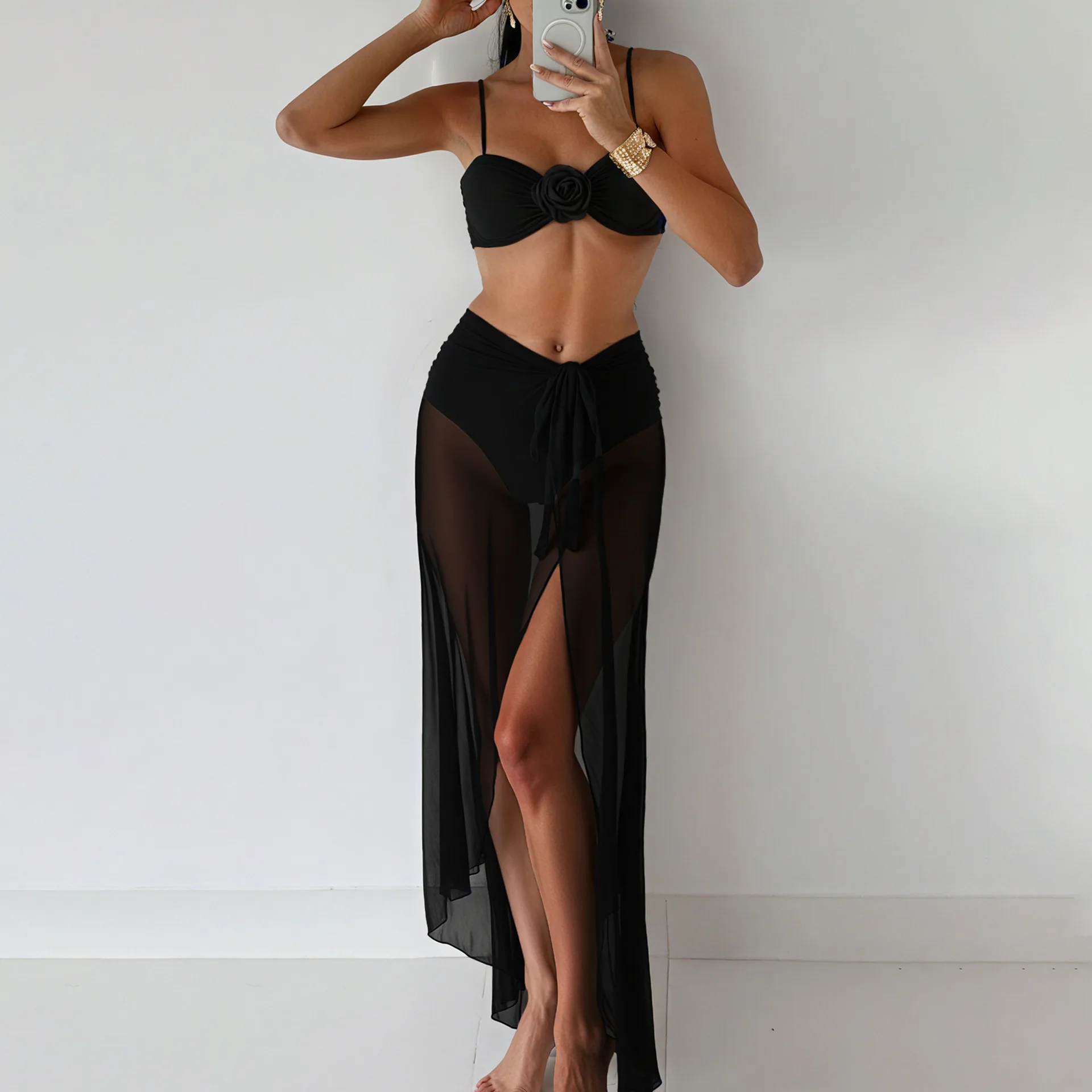 

Bathing Suit Women Beach Vacation Three-piece Skirt Swimsuit Bikini Bikini Europe And America