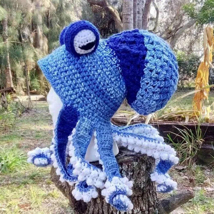 Octopus Beard Hand Weave Knit Wool Hats Men Christmas  display picture 3
