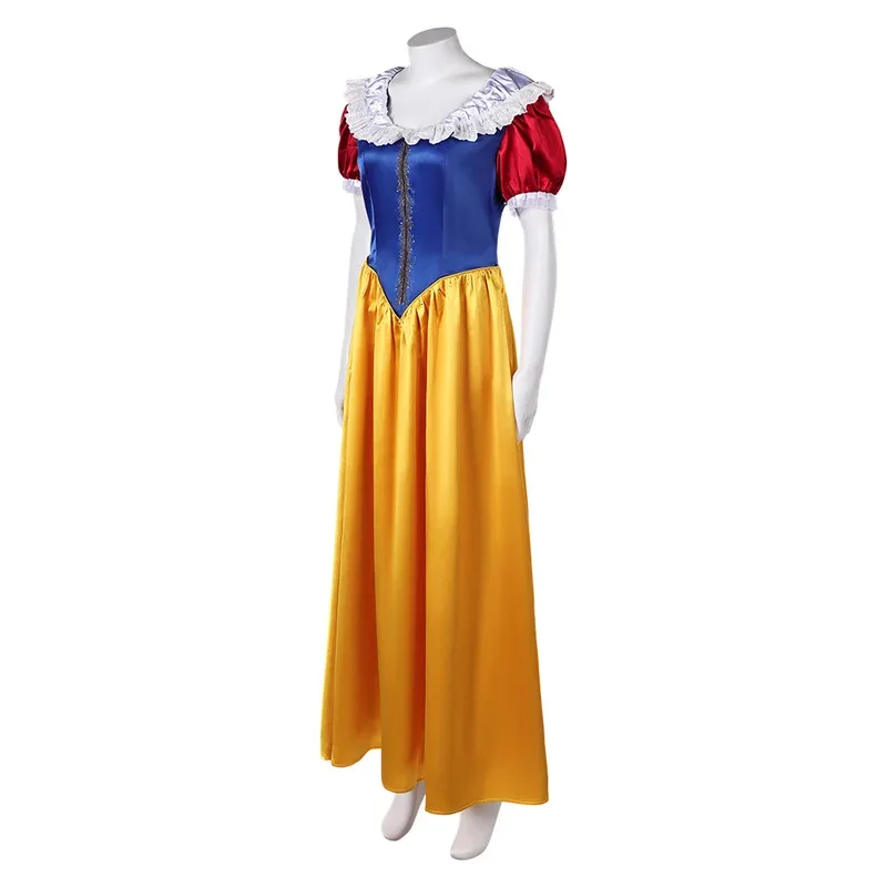 

asdh8@Princess Snow cosplay White Women Girls Fantasy Yellow Dress Movie Costume Heroine Disguise Outfits Halloween Carn