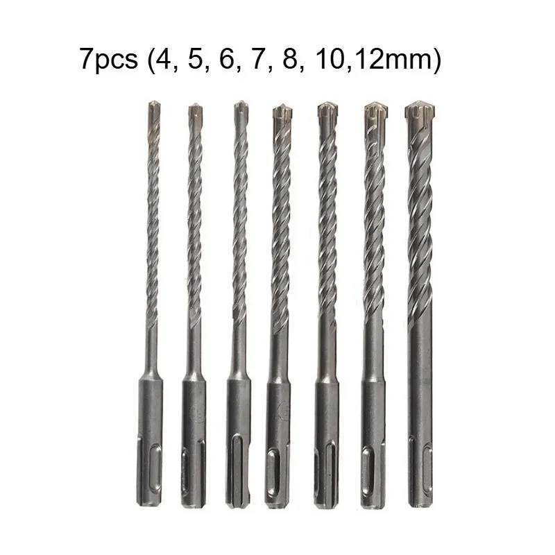 

7 шт. модернизированное четырехгранное сверло, профессиональный столярный инструмент для стекла, керамики, бетона, кирпича, металла, сверло