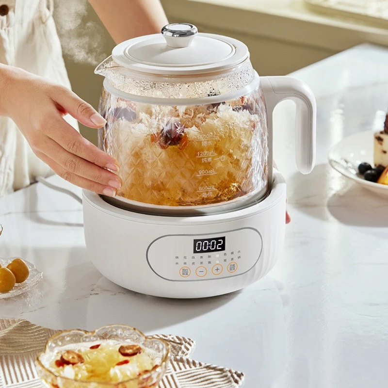 1500ml Health Tea Maker 800W Glass Electric Kettle Constant Temperature Multi Function Stewing Pot for Home Kitchen 티메이커 view 2