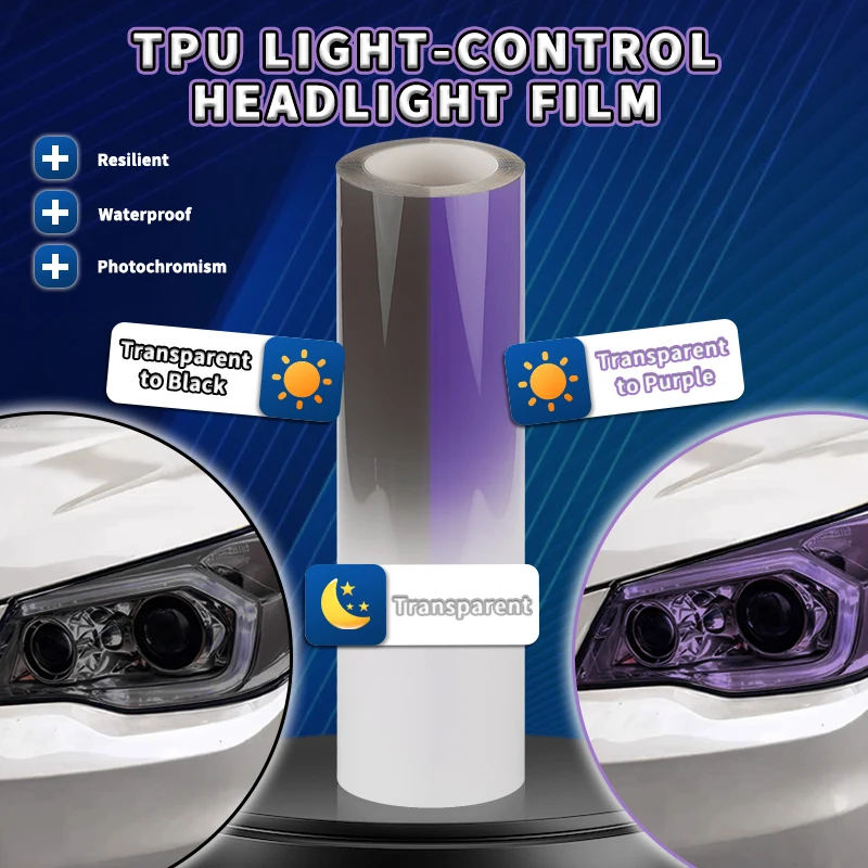 

Автомобильная пленка для фар из ТПУ, интеллектуальное управление светом, защитная пленка для кузова автомобиля, ремонт царапин, модификационная пленка для фотохрома